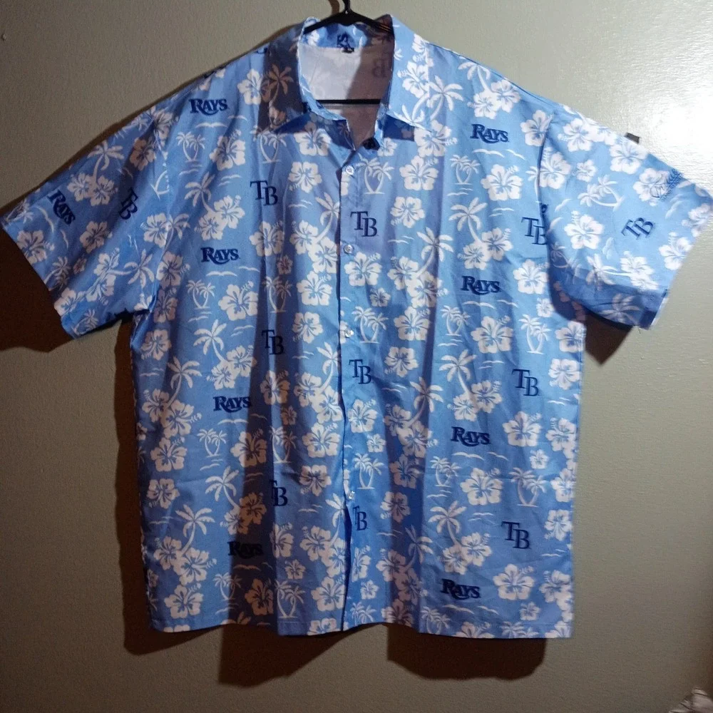 Tampa Bay Devil Rays Hawaiian MLB Baseball Button-down Mens XL #Summer Baseball